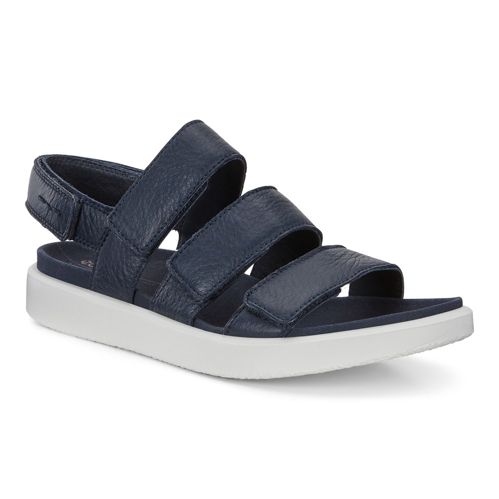 ECCO Womens Sandals Navy - Flowt Flat - JLA-730568